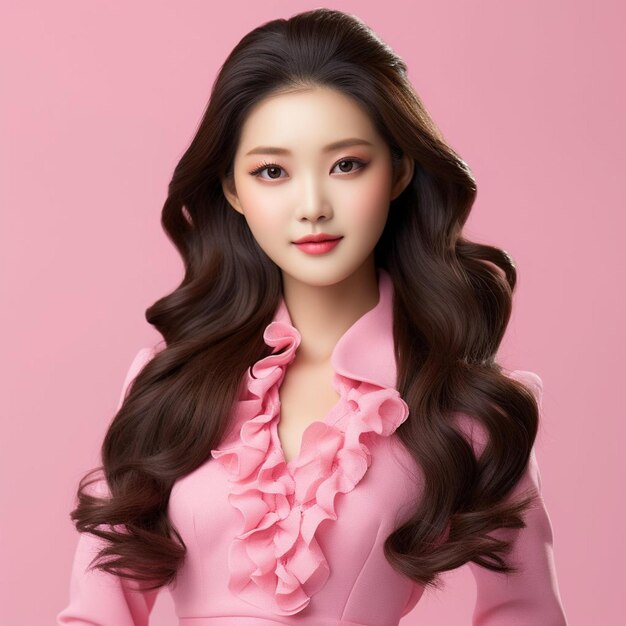 Korean Girls Embracing Playful Elegance in Vibrant Pink Fashion of Barbie