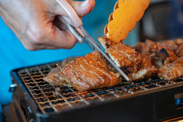 Korean grilled meat ribs with bone