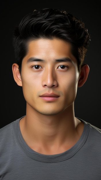 Korean handsome man confidence closeup face