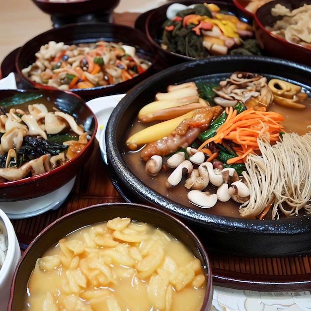 Foto cucina casalinga coreana al chuseok