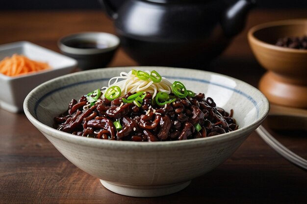 한국 Jajangmyeon 블랙 콩 돼지 볼