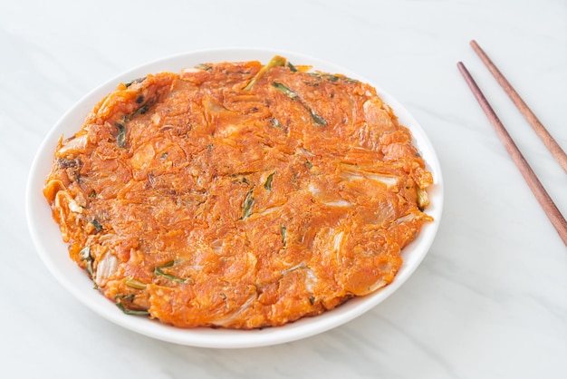 Korean Kimchi pancake or Kimchijeon