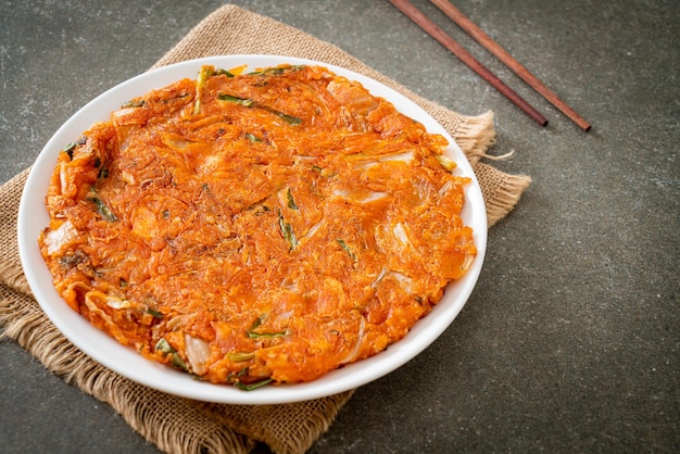 Korean Kimchi pancake or Kimchijeon