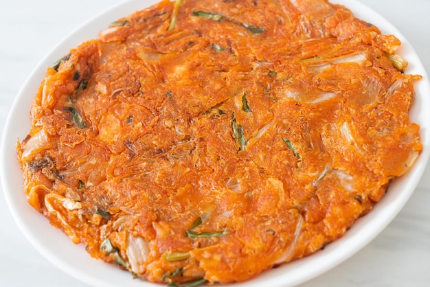 Korean Kimchi pancake or Kimchijeon