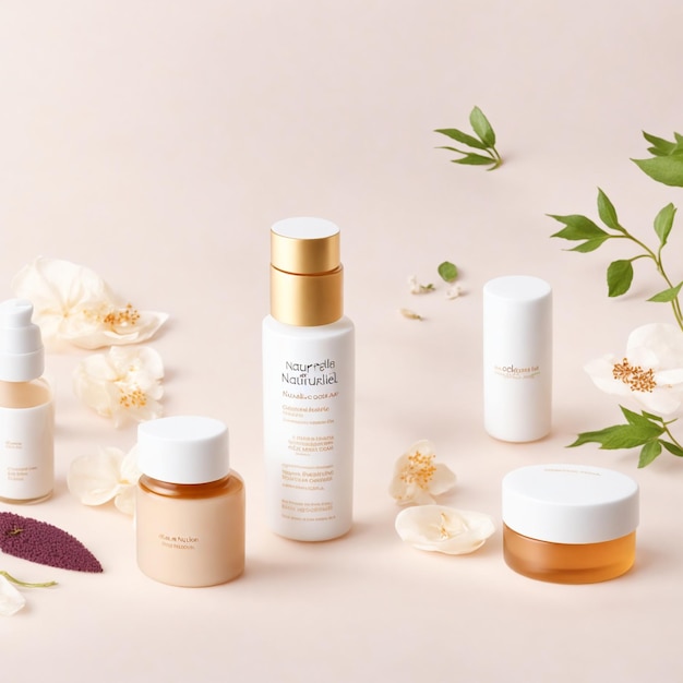 Korean natural organic cosmetics with clear background