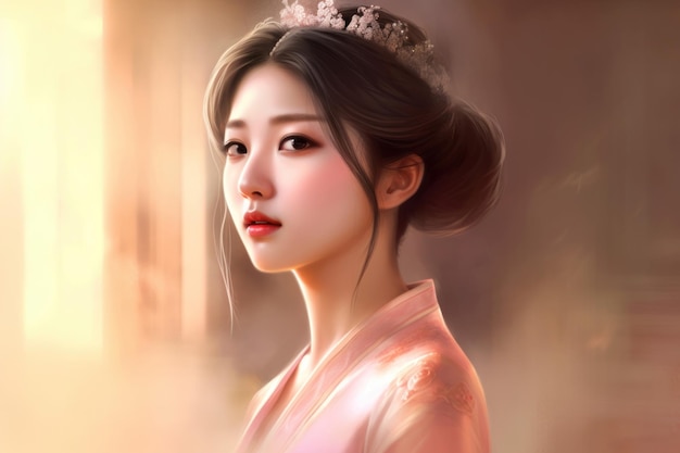 Korean princess Person young skin Generate Ai