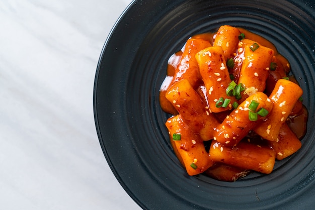 Korean rice cake stick in spicy sauce (Tteokbokki) - Korean food style