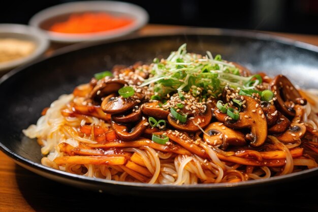 Photo korean rice noodle dish