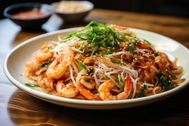 Photo korean rice noodle dish