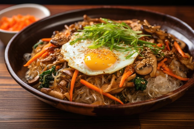 Photo korean rice noodle dish