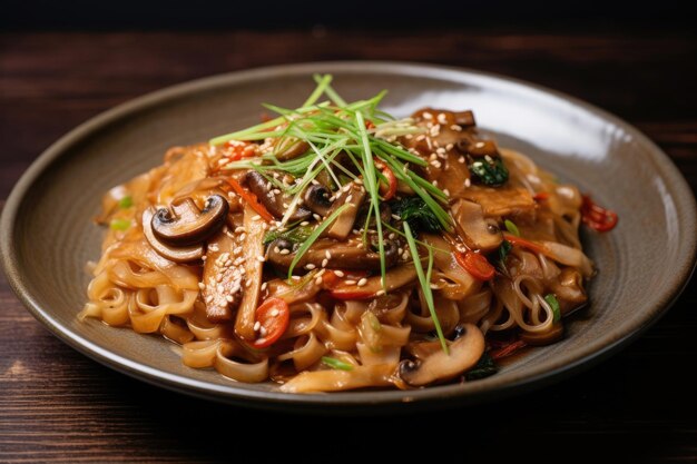 Photo korean rice noodle dish