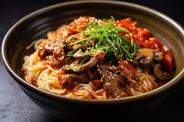 Photo korean rice noodle dish