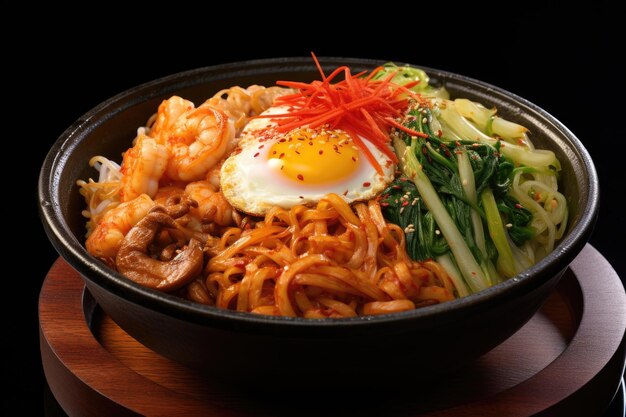 Photo korean rice noodle dish