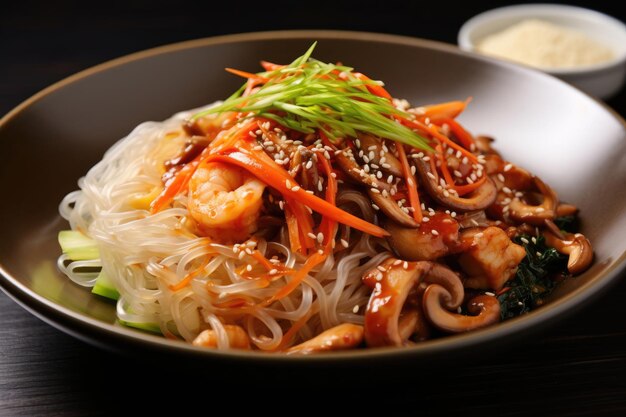 Photo korean rice noodle dish