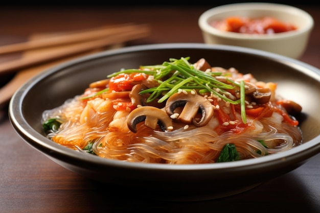 Photo korean rice noodle dish