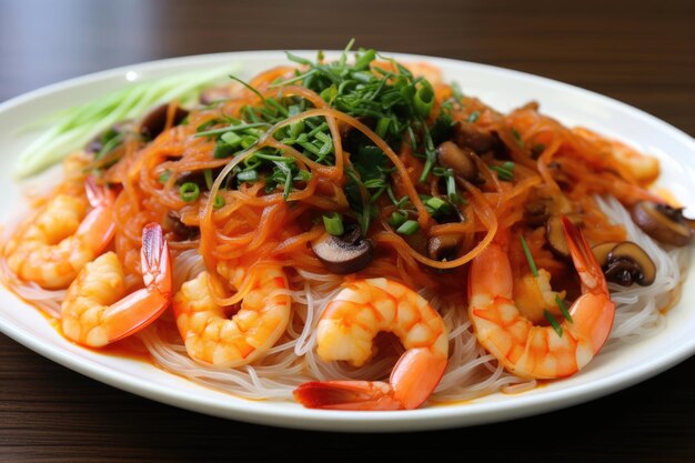 Photo korean rice noodle dish