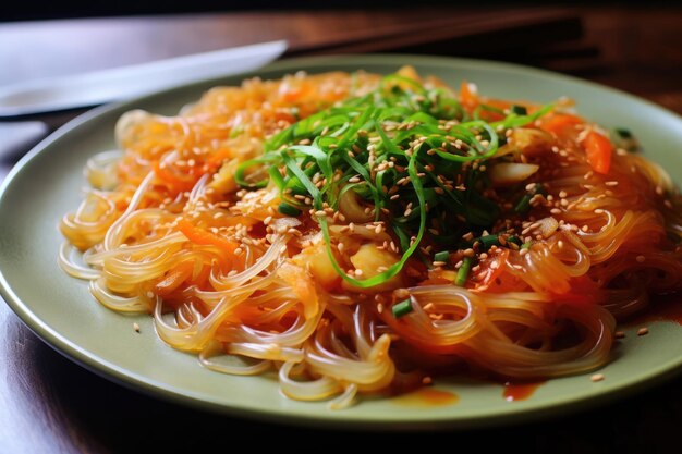 Photo korean rice noodle dish