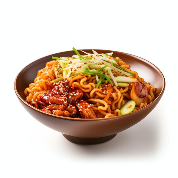 korean spicy noodles real photo photorealistic stoc