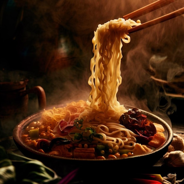 Premium AI Image | Korean spicy noodles