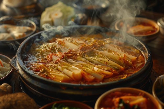 Photo korean traditional food kimchi cabbage kimchi and gat kimchi