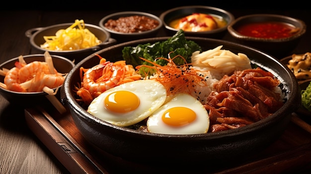 Premium AI Image | korean traditional food set