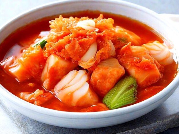 Korean traditional food water kimchi which is called Baekkimchi AI_Generated