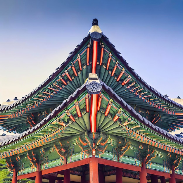 Korean traditional roof in Seoul South Korea Asian architecture