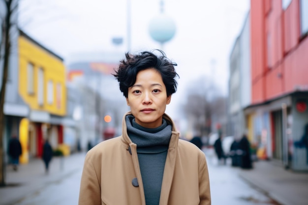 Photo korean woman in a street daily scene