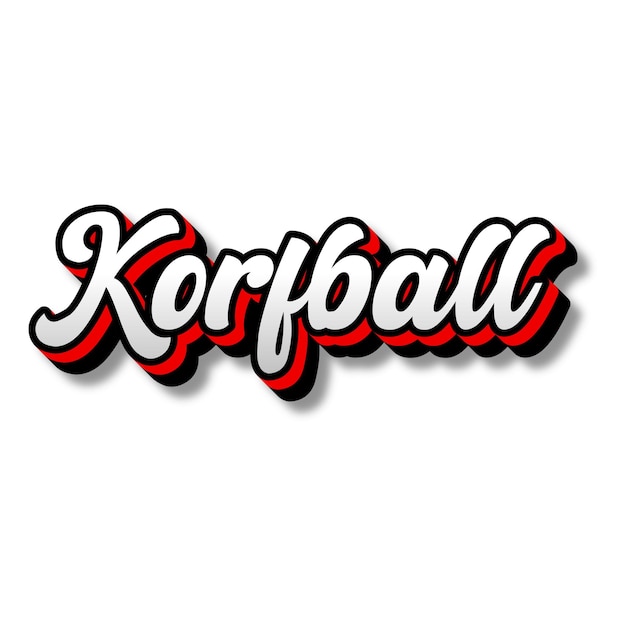 Photo korfball text 3d silver red black white background photo jpg