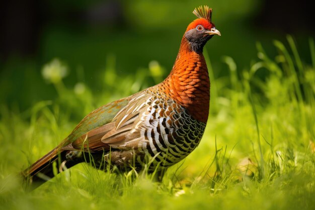 Korhoenvogel op groen gras