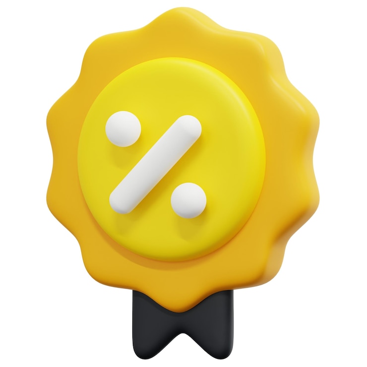 Foto korting 3d render pictogram illustratie