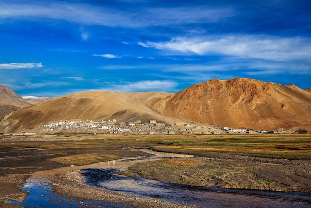 Korzokdorp aan het Tso Moriri-meer, Ladakh
