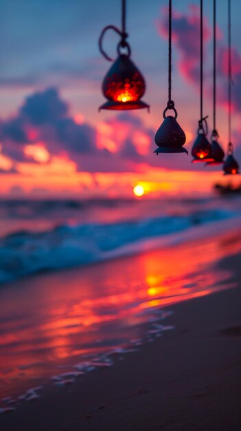 koshi chimes beach background night time minimalistic photogenic