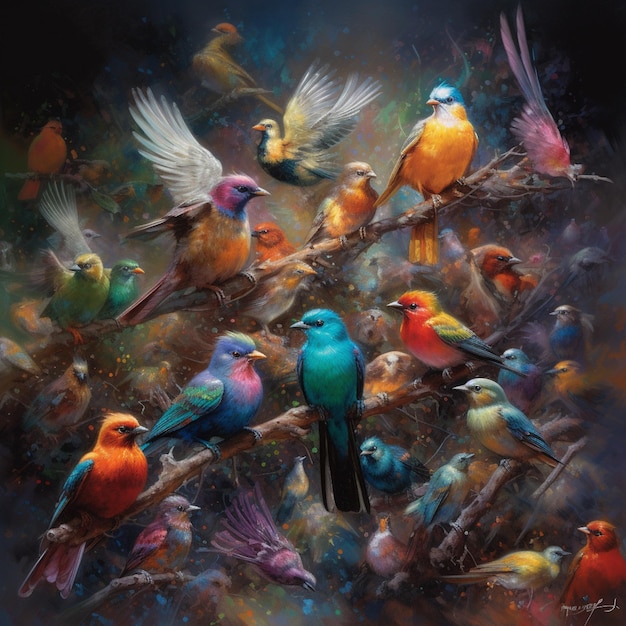kosmisch domein van twitterverse vol met vogelactiviteit