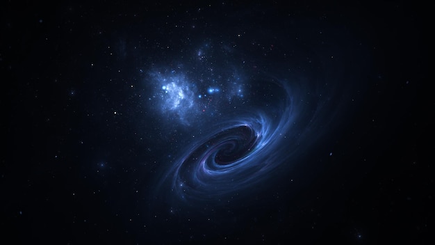 Kosmische achtergrond van sterren en sterrenstelsels Een donker oneindig universum met glanzende sterren en sterrenbeelden Stellaire ruimte Stardust-nevels 3d render
