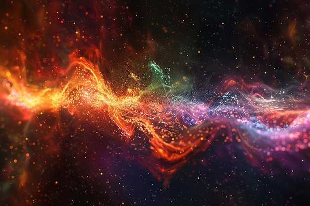 Foto kosmische symfonie van kleurrijke geluidsgolven die weerklinken