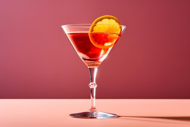 Kosmopolitische cocktail op lichte rustieke achtergrond Zomer frisse roze cocktail