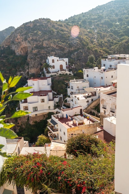 Kostbare dingen in de gemeente Mojacar een stad van witte huizen op de top