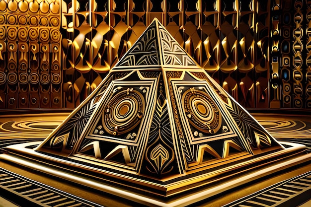 kostbare magnifieke gouden piramide gouden gesneden ornamenten patroon piramide