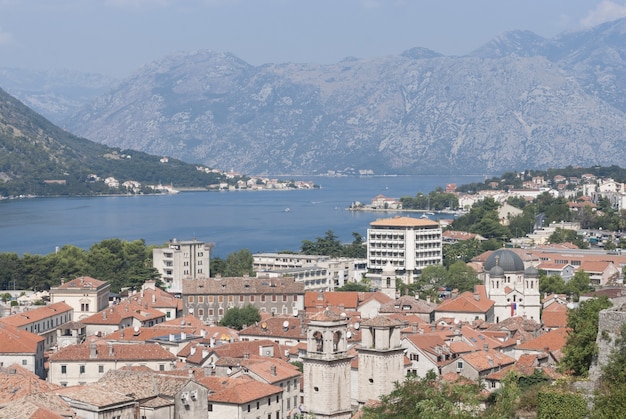 Kotor Montenegro Zeehaven Stad Landschapsmening