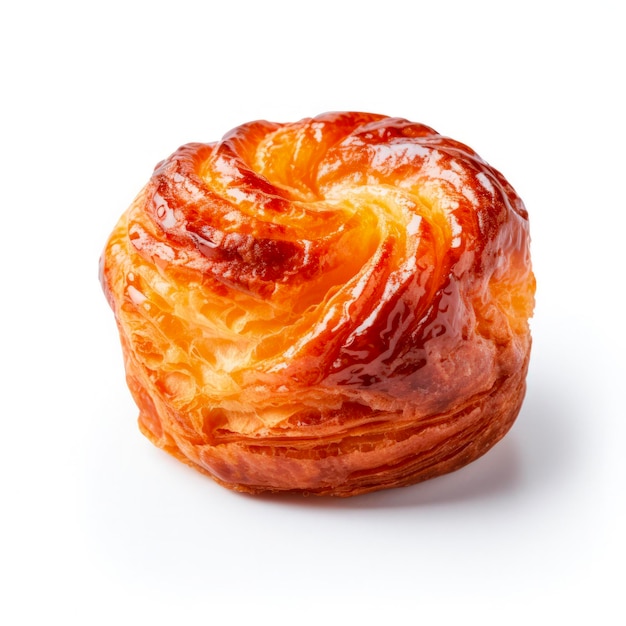 Kouign Amann A Delightful Sweet Pastry Bread for Breakfast and Bakery Isolated on a White