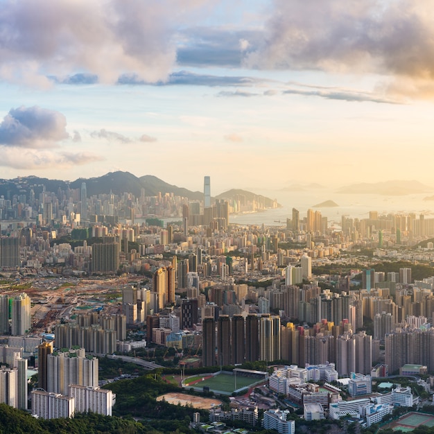 Kowloon View point zonsondergang