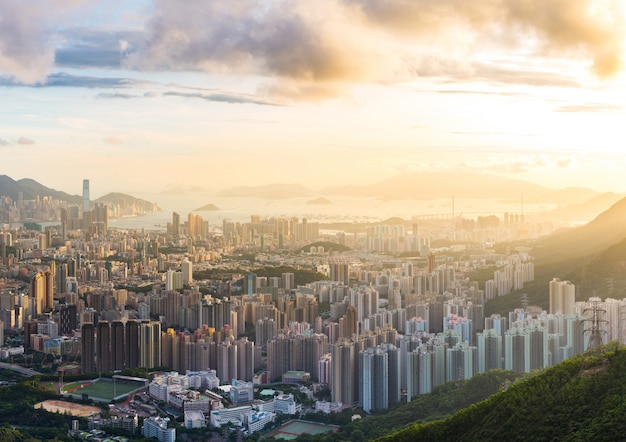 Kowloon View point zonsondergang