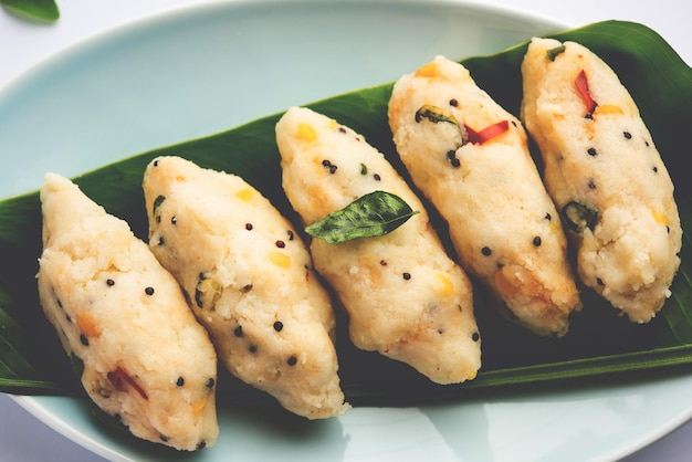 Kozhukatta Pidi is a steamed snack food from kerala rice flour with finger impressions