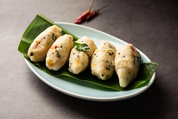 Kozhukatta Pidi is a steamed snack food from kerala rice flour with finger impressions