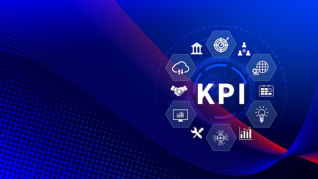kpi key performance indicator concept management data system kpi connected database follow earnings operations and sales data financial business data analytics graph dashboard