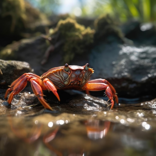 Krab in natuurlijke habitat generatieve AI