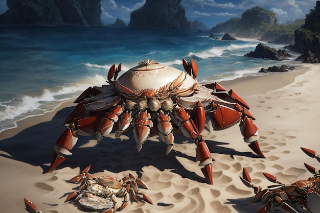 Krab op het strand