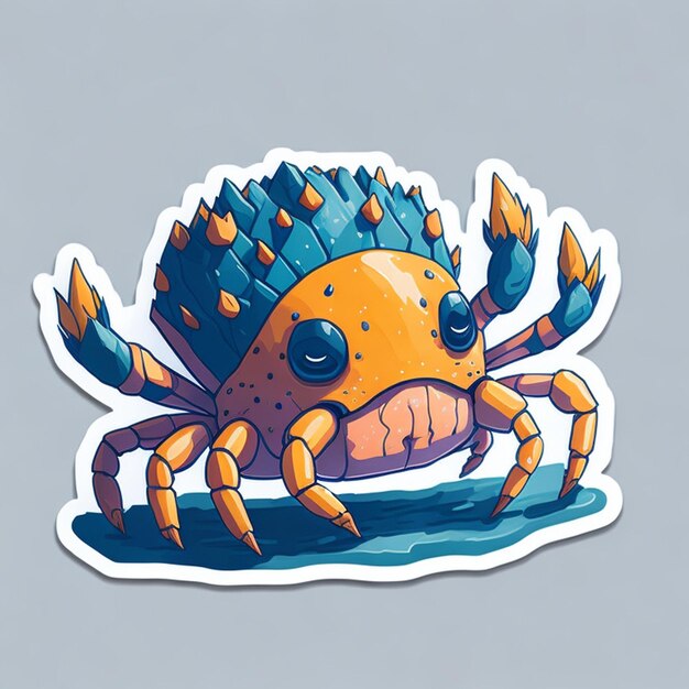 Krab-thema gesneden stickerontwerp AI gegenereerd