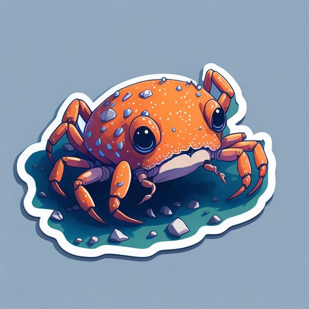 Krab-thema gesneden stickerontwerp AI gegenereerd